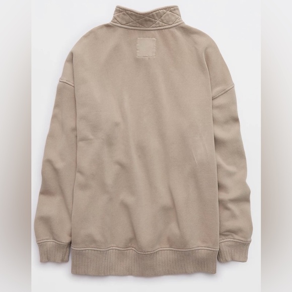 aerie Oh Snap Stone Harbor Lived in Quarter Snap Oversized Sweatshirt - Picture 7 of 16